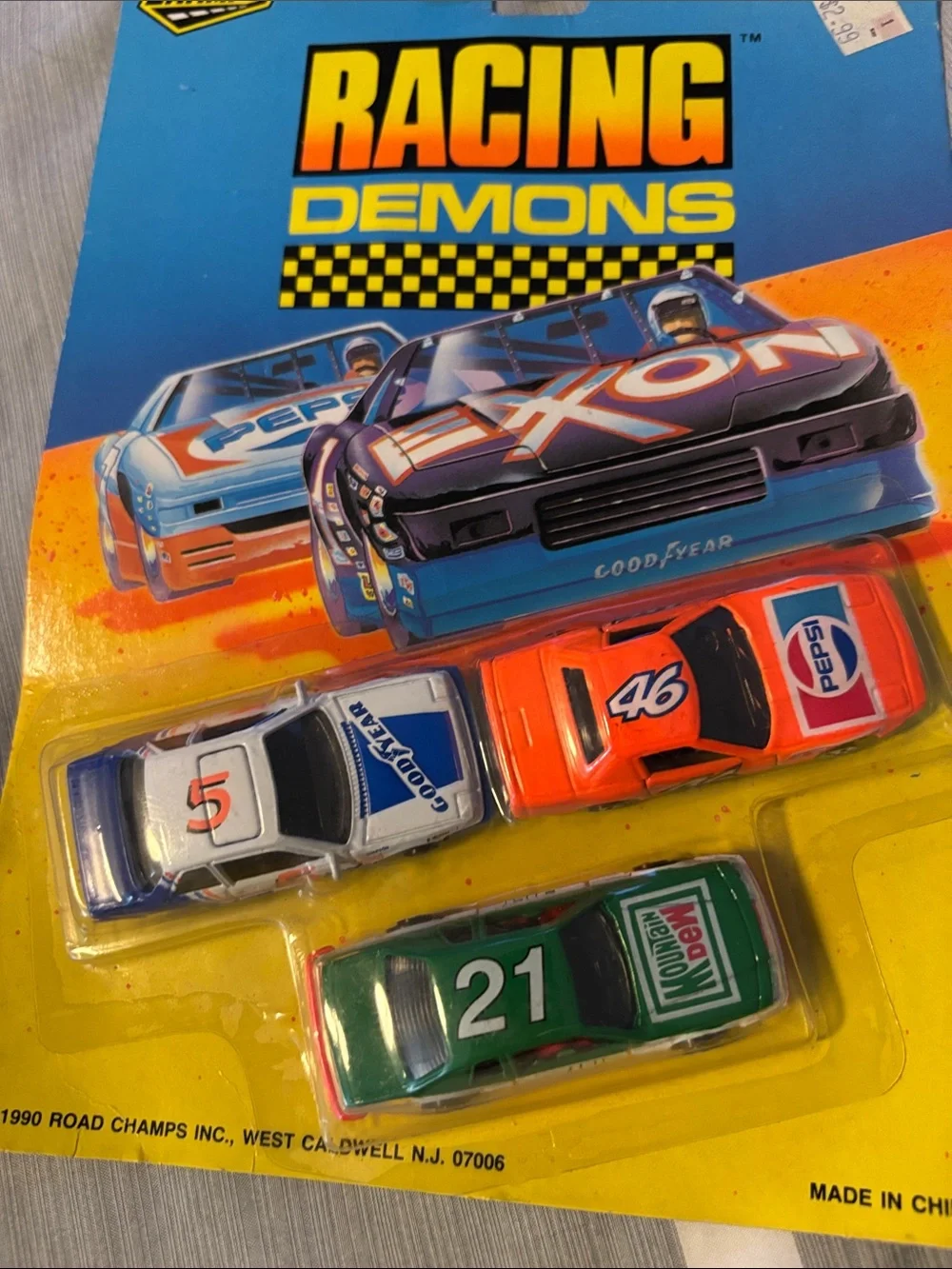 Racing Demons 3-Pack Toy Cars - Blue, Orange, White, Green